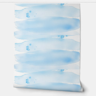 Blue Watercolor Brushstroke Vinyl Sheet Tapete