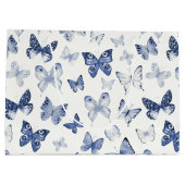 Blue Watercolor Butterfats Bridesmaid Vielen Dank Große Geschenktüte (Rückseite)