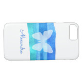Blue Watercolor Butterfly Personalisiert Case-Mate iPhone Hülle (Rückseite (Horizontal))