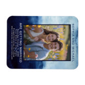 Blue Watercolor Casual Wedding Save the Date Bold Magnet (Horizontal)