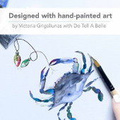 Blue Watercolor Christmas Crab Address Labels