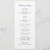 Blue Watercolor Church Wedding Flat Program Programm (Rückseite)