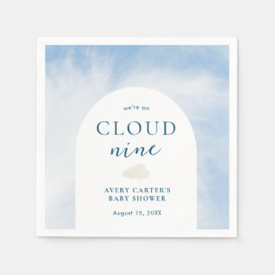 Blue Watercolor Cloud 9 Baby Dusche Serviette