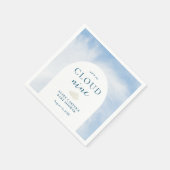 Blue Watercolor Cloud 9 Baby Dusche Serviette (Ecke)