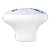 Blue Watercolor Coastal Beach Starfish Seashells Keramikknauf (Seitenansicht)