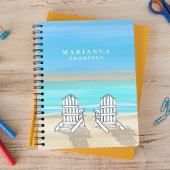 Blue Watercolor Coastal Personalisiert Notizblock