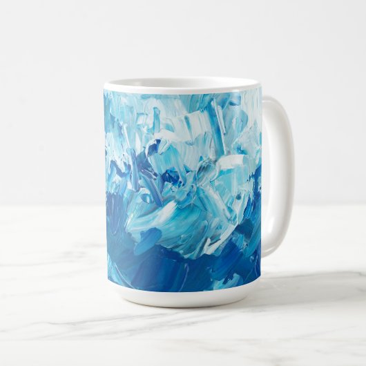 Blue Watercolor Coffee Mug Kaffeetasse (VorderseiteRechts)