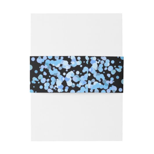 Blue Watercolor Confetti Dots Hochzeit Einladung Einladungsbanderole (Rückseitenbeispiel)