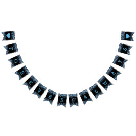 Blue Watercolor Confetti Dots Hochzeit für immer Wimpelkette