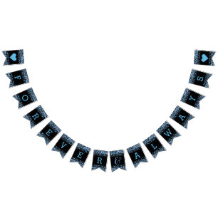 Blue Watercolor Confetti Dots Hochzeit für immer Wimpelkette