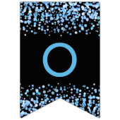 Blue Watercolor Confetti Dots Hochzeit für immer Wimpelkette (Dritte Fahne)