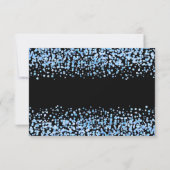 Blue Watercolor Confetti Dots Hochzeitsantwort UAW RSVP Karte (Rückseite)