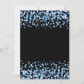 Blue Watercolor Confetti Dots Hochzeitseinladungen Einladung (Rückseite)
