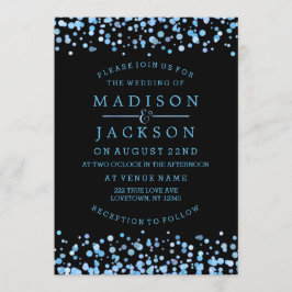 Blue Watercolor Confetti Dots Hochzeitseinladungen Einladung