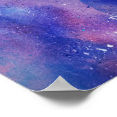 Blue Watercolor Confetti Gästebuch Sign Poster (Ecke)