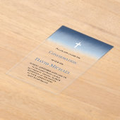 blue watercolor Confirmation boy Acryleinladungen (Ablage )