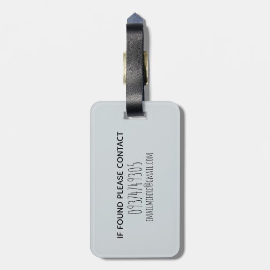 Blue Watercolor Crocodile Safari Kindername Gepäckanhänger (Rückseite vertikal)