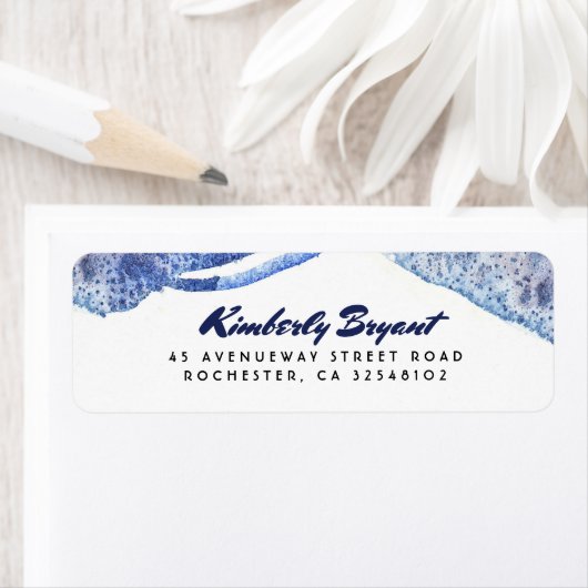 Blue Watercolor Crystal Modern Wedding (Insitu)