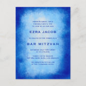 Blue Watercolor Custom  Bar Bat Mitzvah Postkarte (Vorderseite)