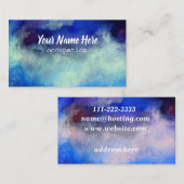 Blue Watercolor Custom Business Card Visitenkarte (Vorne/Hinten)