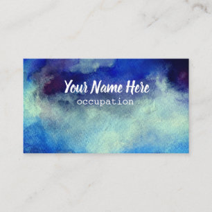 Blue Watercolor Custom Business Card Visitenkarte