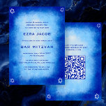 Blue Watercolor Custom QR Code Bar Bat Mitzvah Einladung<br><div class="desc">Perfekte Karte, um eine Fledermausmitzvah, Bar mitzvah oder andere jüdische Feier anzukündigen! Handgemachte Aquarellkunst für Sie auf der Vorder- und Rückseite! Vollständig anpassbar! Klicken Sie auf "Personalisieren" oben, um den Text zu bearbeiten und Ihren Link zum QR-Code hinzuzufügen. Klicken Sie auf "Bearbeiten mit dem Design-Tool", um die Schriftart, Farben und...</div>