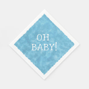 Blue Watercolor Custom Text Baby Dusche Oh Baby Serviette