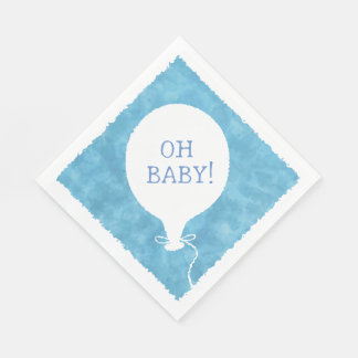 Blue Watercolor Custom Text Baby Dusche Oh Baby Serviette