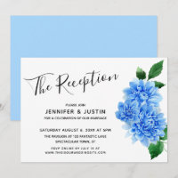 Blue Watercolor Dahlia Blume Moderner Empfang
