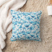 Blue Watercolor Daisies Kissen (Decke)