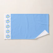 Blue Watercolor Daisy Muster Badhandtuch Set (Handtuch)