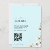 Blue Watercolor Daisy Wildblume QR Code Wedding Einladung (Rückseite)