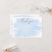 Blue Watercolor Dankeschön Karte (Vorderseite/Rückseite Beispiel)