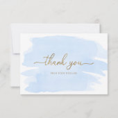 Blue Watercolor Dankeschön Karte (Rückseite)