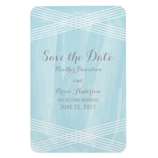 Blue Watercolor Deko Save the Date Magnet (Vertikal)