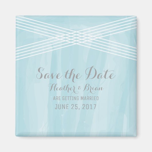 Blue Watercolor Deko Save the Date Magnet (Vorne)