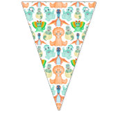 Blue Watercolor Dinosaur Birthday Baby Dusche Wimpelkette (Dritte Fahne)