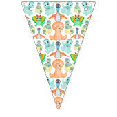 Blue Watercolor Dinosaur Birthday Baby Dusche Wimpelkette (Zweite Fahne)