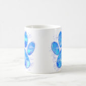 Blue Watercolor Dog Paw Print Kaffeetasse (Mittel)