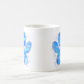 Blue Watercolor Dog Paw Print Kaffeetasse (Mittel)
