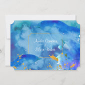 Blue Watercolor Dolphin RSVP Card Einladung (Rückseite)