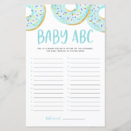 Blue Watercolor Donuts Baby ABC Baby Showspiel
