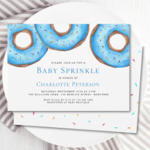 Blue Watercolor Donuts Boy's Baby Sprinkle Dusche