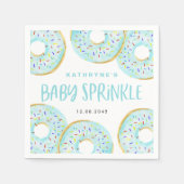 Blue Watercolor Donuts Kinderdusche Sprinkle Serviette (Vorderseite)