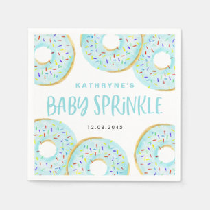 Blue Watercolor Donuts Kinderdusche Sprinkle Serviette