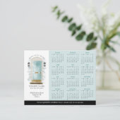 Blue Watercolor Door Real Anwesen Calendar 2024 Postkarte (Stehend Vorderseite)