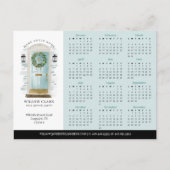 Blue Watercolor Door Real Anwesen Calendar 2025 Postkarte (Vorderseite)