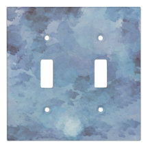 Blue Watercolor Double Toggle Light Switch Abdecku