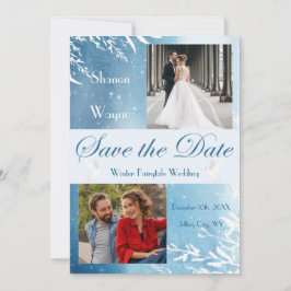 Blue Watercolor Doves Foto Hochzeit Sichern Sie da Save The Date