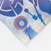 Blue Watercolor Dreamcatcher Modern Boho Fleecedecke (Ecke)